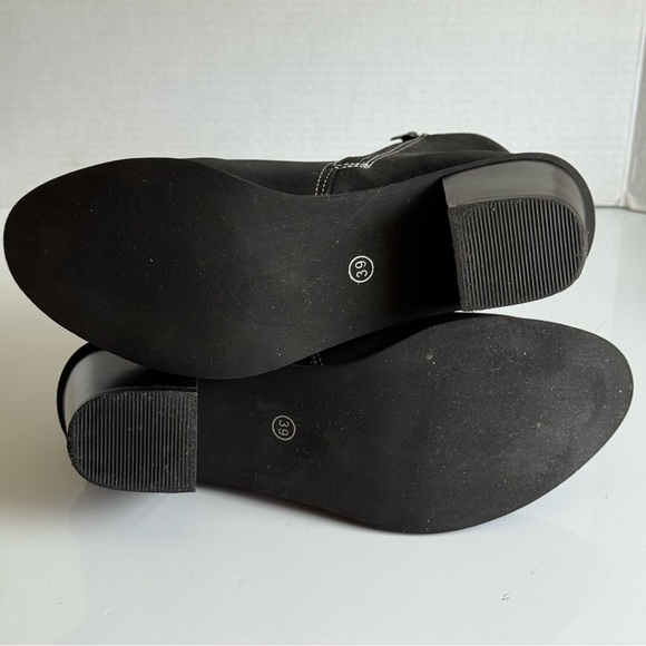Chunky Western Black Ankle Boots Size 8 - Picture 8 of 10